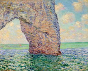 La Manneporte in Etretat Gemälde von Claude Monet (1840-1926) 1885 Dim. 0,65x0,81 m Private Sammlung - Die Klippe bei Etretat (La Manneporte) - Gemälde von Claude Monet (1840-1926) von Claude Monet
