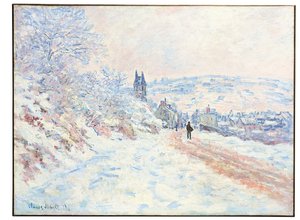 La route de Vétheuil, Schneeeffekt, 1879 von Claude Monet