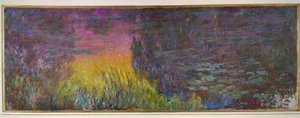 Der Seerosenteich ohne Weiden, Sonnenuntergang von Claude Monet
