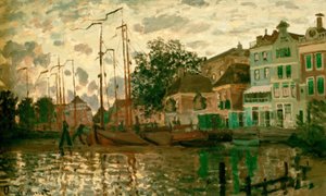 Der Dam in Zaandam am Abend von Claude Monet