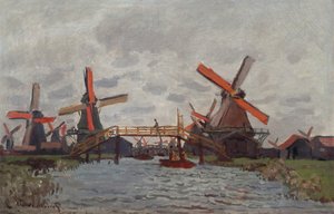Mühlen am Westzijderveld bei Zaandam von Claude Monet