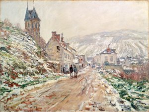 Straße in Vetheuil im Winter von Claude Monet