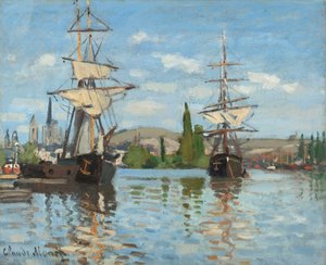 Schiffe auf der Seine bei Rouen, 1872-1873 von Claude Monet