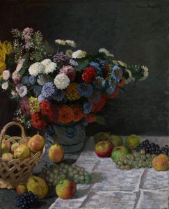 Stillleben mit Blumen und Früchten von Claude Monet