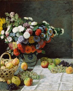Stillleben mit Blumen und Früchten, 1869