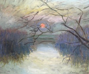 Sonnenuntergang an der Seine bei Vétheuil von Claude Monet