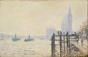 Die Themse unterhalb von Westminster von Claude Monet