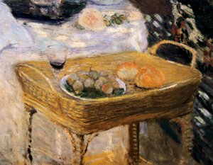 Das Mittagessen, dekoratives Panel zeigt den Garten von Monet in Argenteuil (Detail)