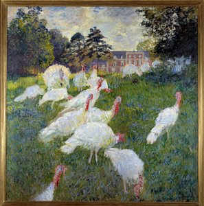 Truthähne (Ansicht des Schlosses von Rottembourg in Montgeron) von Claude Monet