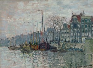 Ansicht der Prins Hendrikkade und des Kromme Waal in Amsterdam, 1874 von Claude Monet