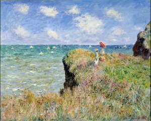 Spaziergang am Rand der Klippe, Pourville von Claude Monet