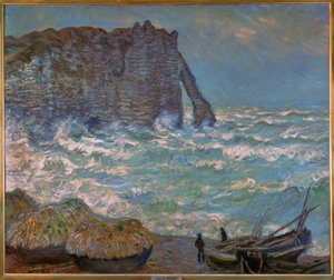 Stürmische See in Étretat von Claude Monet
