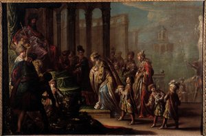 Salomon und die Königin von Saba auch genannt Esther vor Assuerus 1er von Claude Vignon