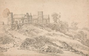 Ein Tudor-Herrenhaus und Kirche