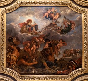 Mars auf seinem von Wölfen gezogenen Wagen von Claude the Younger Audran
