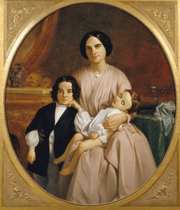 Porträt der Frau und Kinder des Malers von Claudi Lorenzale