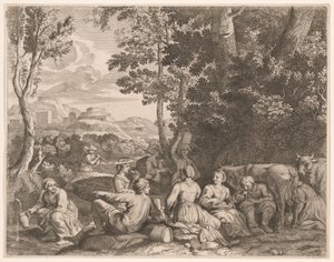 Landmahlzeit, Platte 3 aus Pastorales von Claudine Bouzonnet Stella