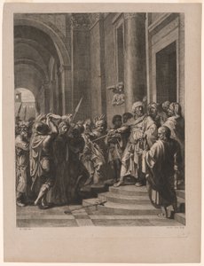 Jesus in das Narrengewand gehüllt, Platte 12 aus Die Passion Christi von Claudine Bouzonnet Stella