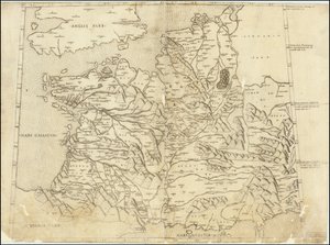1507 Ptolemäische Karte von Frankreich von Claudius Ptolemy