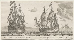 Verschiedene Schiffe und Ansichten von Amsterdam, Teil II: Die Perle und Ostindienfahrer, Der Doppeladler, ein Westindienfahrer