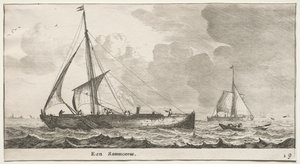 Verschiedene Schiffe und Ansichten von Amsterdam, Teil II: Ein Handelsschiff