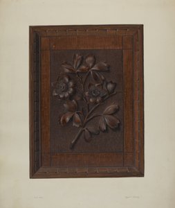 Geschnitztes Holzpaneel von Clyde L. Cheney