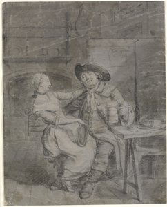 Ein Paar beim Feiern in einer Taverne von Collet