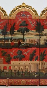 Biombo mit Ansichten von Mexiko-Stadt von Colonial Spanish
