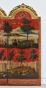 Biombo mit Ansichten von Mexiko-Stadt von Colonial Spanish