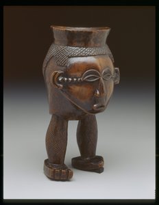 Becher in Form eines Kopfes auf zwei Beinen, Lele-Volk von Congolese Congolese