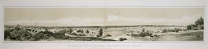 Panorama der Stadt Neu-Braunfels in Texas, aufgenommen von der Südwestseite im Sommer 1847 von Conrad Caspar (after) Rordorf
