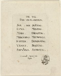 Titelseite, aus Der VII Planeten von Conrad Meyer