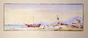 Strand von Bordighera, von Consalvo Carelli, Italien von Consalvo Carelli