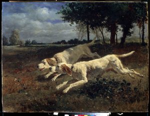 Rennende Hunde von Constant Emile Troyon