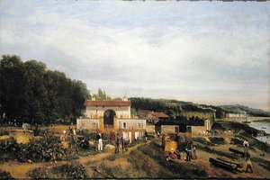 Eingang zum Dorf Sevres von Constant Emile Troyon