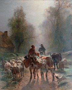 Auf dem Weg zum Markt, 1859 von Constant Troyon