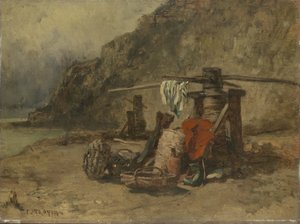 Strandansicht mit Winden von Constant Troyon