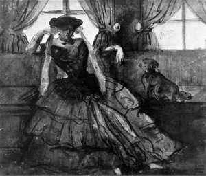 Eine Dame mit ihrem Hund, 19. Jahrhundert, 1930