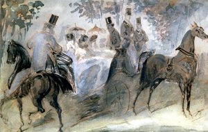 Das elegante Pferd und Reiter, um 1822-1892