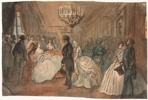 Die Kaiserin Eugénie empfängt das diplomatische Korps nach der Geburt des kaiserlichen Prinzen