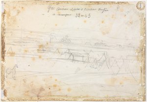 Kriegslager-Szene (verso) von Constantin Guys