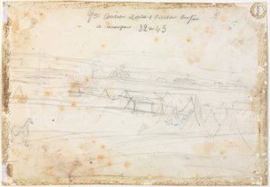 Kriegslager-Szene verso, 19. Jahrhundert von Constantin Guys