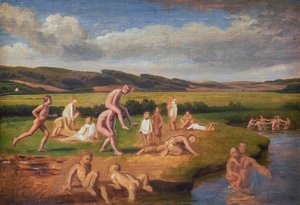 Jungen beim Baden und Spielen