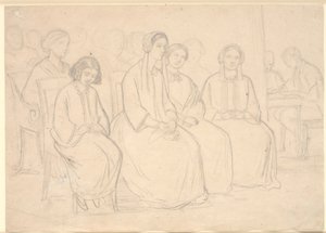 Bei Hages während eines Vortrags von Høyen von Constantin Hansen