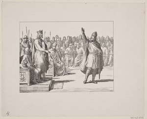 Illustration zu Svend Grundtvig, "Marsk Stig: Dänische Volksweise aus dem 13. Jahrhundert", 1861 von Constantin Hansen