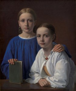Meta Magdalene Hammerich und die Tochter des Künstlers Kristiane Konstantin Hansen, 1861