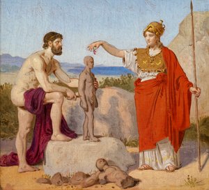 Prometheus formt den Menschen aus Ton