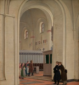 Das Innere der St. Bendt Kirche in Ringsted, 1829 von Constantin Hansen