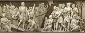 Landung von Christoph Kolumbus, Das Fries in der Rotunde des Kapitols der Vereinigten Staaten, 1860-1873 von Constantino Brumidi
