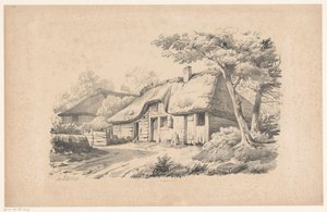 Bauernhof mit Strohdach von Constantinus Cornelis Huysmans